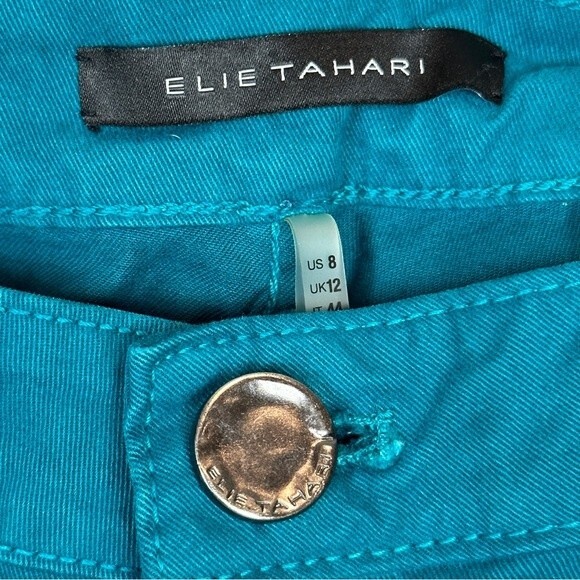 Elie Tahari Zipper Ankle Teal Skinny Jeans 8 - Picture 5 of 8